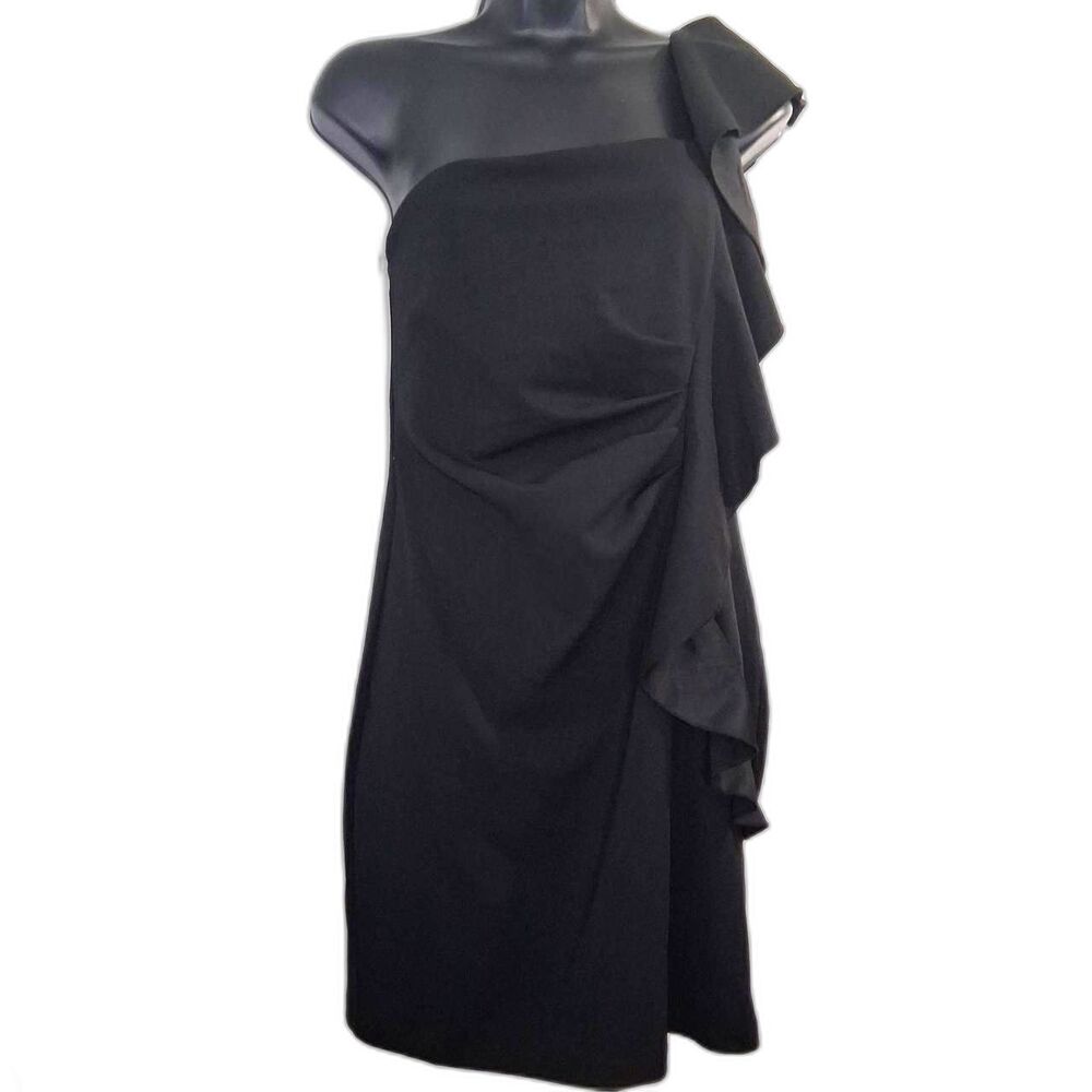 Emerald Sundae Women's Little Black Dress Size L One Shoulder Ruffle